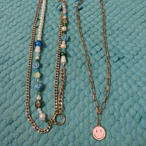Lot of 2 smiley face necklaces - Bundle and save!